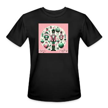 Pastel Nutcracker Holiday Medley - Men's Moisture Wicking Performance T-Shirt - black - Front - Jackson (183cm)