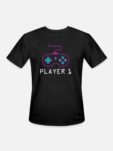 Player 1 Gamer - Men's Moisture Wicking Performance T-Shirt - black