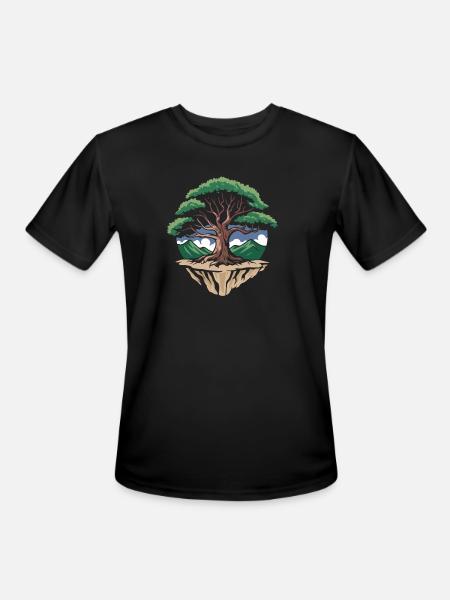 Floating Harmony Tree - Men's Moisture Wicking Performance T-Shirt - black