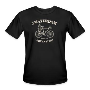Amsterdam Adventure Bike - Men's Moisture Wicking Performance T-Shirt - black - Front - Jackson (183cm)