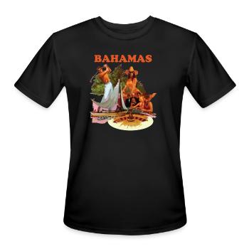 Bahamas, Collage - Men's Moisture Wicking Performance T-Shirt - black - Front - Jackson (183cm)