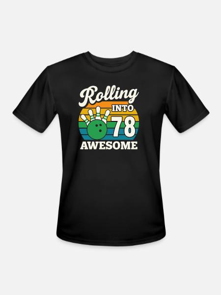 Bowling 78th Birthday Celebration Graphic - Men's Moisture Wicking Performance T-Shirt - black
