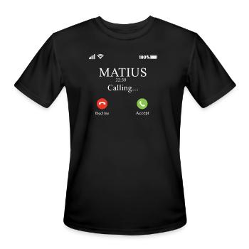 Minimalist Call Screen Illustration - Men's Moisture Wicking Performance T-Shirt - black - Front - Jackson (183cm)