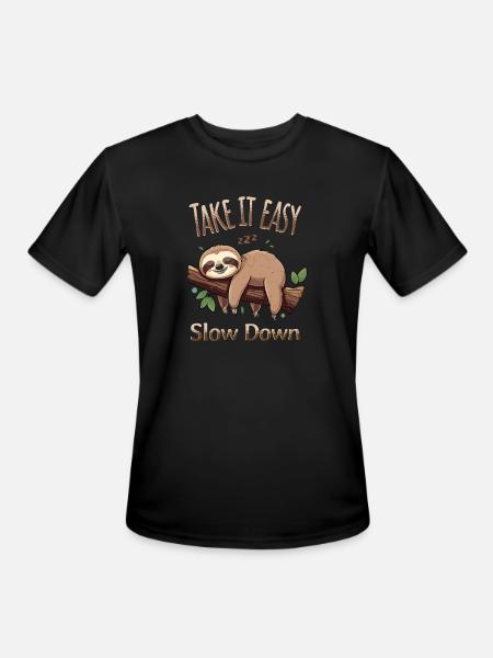 Sloth Take It Easy - Men's Moisture Wicking Performance T-Shirt - black