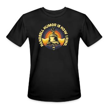 Rang with Humor Hand Bell Retro - Men's Moisture Wicking Performance T-Shirt - black - Front - Jackson (183cm)