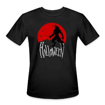 Howling wolf - Men's Moisture Wicking Performance T-Shirt - black - Front - Jackson (183cm)