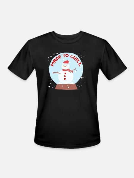 Snowman - Men's Moisture Wicking Performance T-Shirt - black
