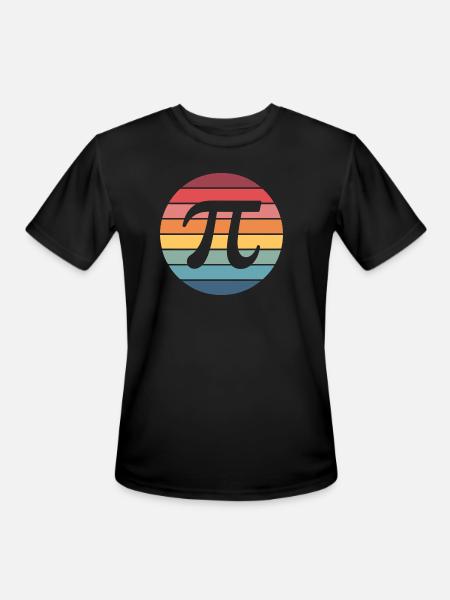 Retro Sunset Pi Emblem - Men's Moisture Wicking Performance T-Shirt - black