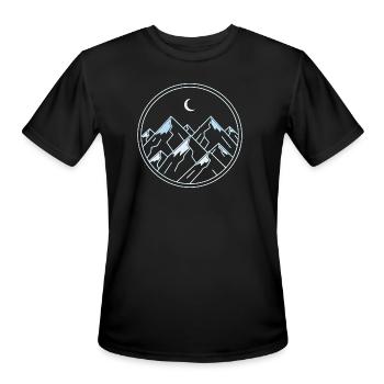 Moonlit Ice Alpine Peak - Men's Moisture Wicking Performance T-Shirt - black - Front - Jackson (183cm)