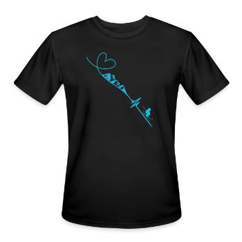Heartline Skiing - Men's Moisture Wicking Performance T-Shirt - black - Front - Jackson (183cm)
