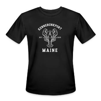 Kennebunkport Maine Lobster Vintage Emblem - Men's Moisture Wicking Performance T-Shirt - black - Front - Jackson (183cm)