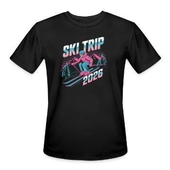 Ski Trip 2026 Neon Retro - Men's Moisture Wicking Performance T-Shirt - black - Front - Jackson (183cm)