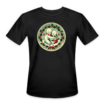 Hugging Bears in Holly Circle - Men's Moisture Wicking Performance T-Shirt - black - Front - Jackson (183cm)
