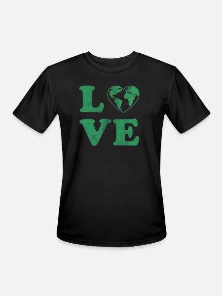 Love Your Mother Earth Graphic - Men's Moisture Wicking Performance T-Shirt - black