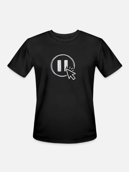 Pause Click Icon Sketch - Men's Moisture Wicking Performance T-Shirt - black