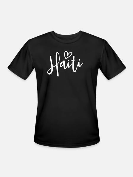 Haiti Heart Women's Love Haiti - Men's Moisture Wicking Performance T-Shirt - black