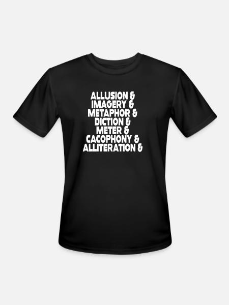 Literary Devices Typographic Poster - Men's Moisture Wicking Performance T-Shirt - black