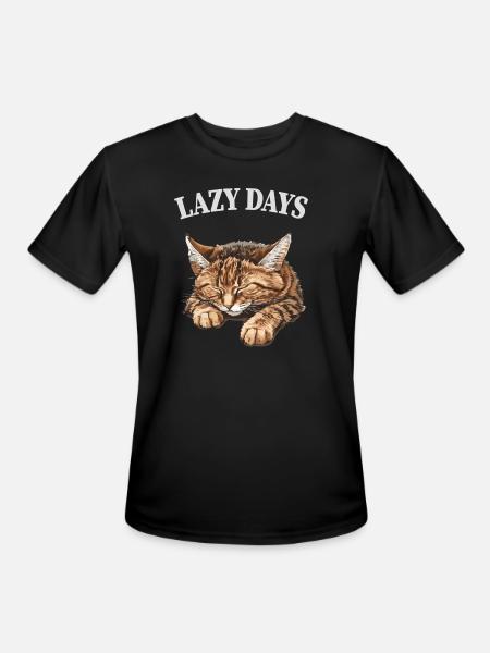 Lazy Days Cat Nap - Men's Moisture Wicking Performance T-Shirt - black