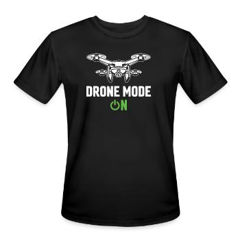 Drone Mode: On - Men's Moisture Wicking Performance T-Shirt - black - Front - Jackson (183cm)