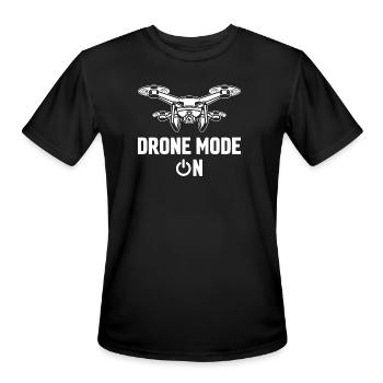 Drone Mode: On - Men's Moisture Wicking Performance T-Shirt - black - Front - Jackson (183cm)