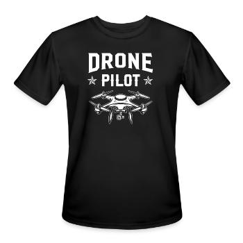 Drone Pilot - Men's Moisture Wicking Performance T-Shirt - black - Front - Jackson (183cm)