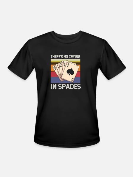 Spades Card Player Card Game - Men's Moisture Wicking Performance T-Shirt - black