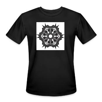 Midnight Mandala Ring - Men's Moisture Wicking Performance T-Shirt - black - Front - Jackson (183cm)