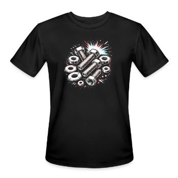 Screws Nuts Mechanic Tool Design - Men's Moisture Wicking Performance T-Shirt - black - Front - Jackson (183cm)