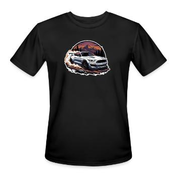 Sunset Drift Rally - Men's Moisture Wicking Performance T-Shirt - black - Front - Jackson (183cm)