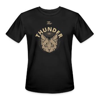 Solar Feline Emblem - Men's Moisture Wicking Performance T-Shirt - black - Front - Jackson (183cm)