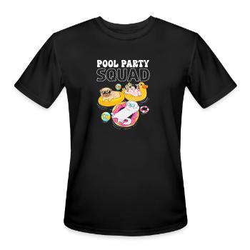 Kids Pool Party Squad Animals Birthday - Men's Moisture Wicking Performance T-Shirt - black - Front - Jackson (183cm)