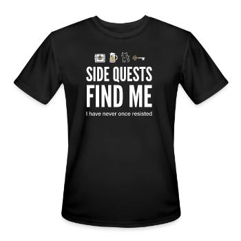 Side Quests Find Me Never Resisted - Men's Moisture Wicking Performance T-Shirt - black - Front - Jackson (183cm)