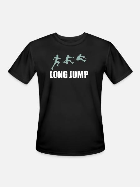 Long Jump Silhouettes - Men's Moisture Wicking Performance T-Shirt - black