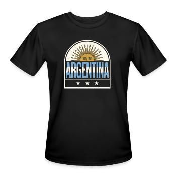 Argentina Suncrest Logo - Men's Moisture Wicking Performance T-Shirt - black - Front - Jackson (183cm)