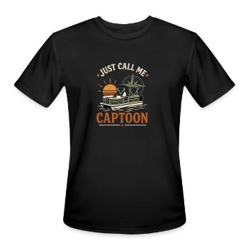 JUST CALL ME CAPTOON Pontoon Captain Lake Cruising - Men's Moisture Wicking Performance T-Shirt - black - Front - Jackson (183cm)