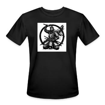 Circle Samurai Shadow Steel - Men's Moisture Wicking Performance T-Shirt - black - Front - Jackson (183cm)
