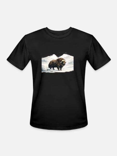 Silent Musk Ox - Men's Moisture Wicking Performance T-Shirt - black