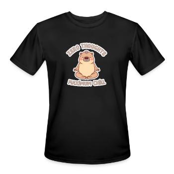 Maximum Chill Bear Meditation - Men's Moisture Wicking Performance T-Shirt - black - Front - Jackson (183cm)