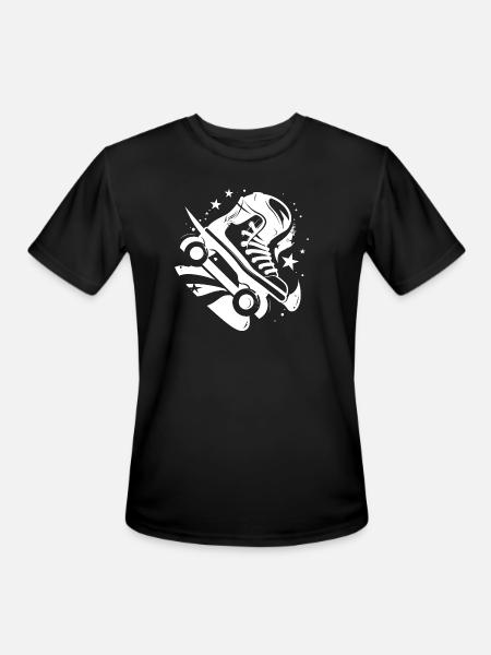 Roller Skates Graphic - Men's Moisture Wicking Performance T-Shirt - black