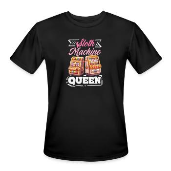 Slot Machine Queen Casino Gambling Jackpot Winner - Men's Moisture Wicking Performance T-Shirt - black - Front - Jackson (183cm)