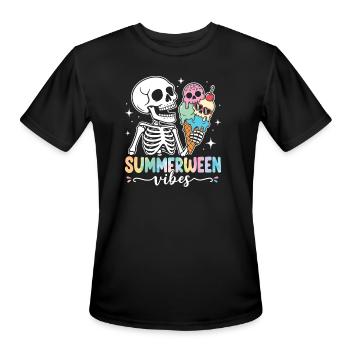 Summer wee Vibes Skeleton Ice Cream Halloween  - Men's Moisture Wicking Performance T-Shirt - black - Front - Jackson (183cm)