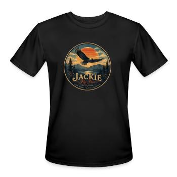 Jackie Bald Eagle - Men's Moisture Wicking Performance T-Shirt - black - Front - Jackson (183cm)