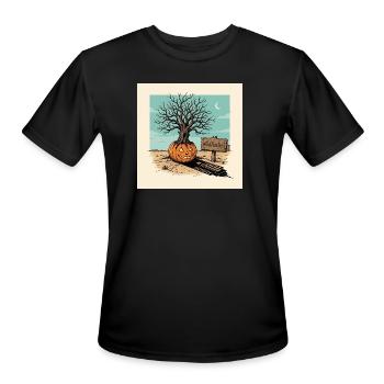 Dali Style Surreal Halloween Desert Piano Art - Men's Moisture Wicking Performance T-Shirt - black - Front - Jackson (183cm)