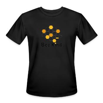 Bee Kind Hex Pattern - Men's Moisture Wicking Performance T-Shirt - black - Front - Jackson (183cm)