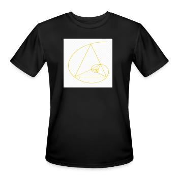 Golden Spiral Triangle Geometry - Men's Moisture Wicking Performance T-Shirt - black - Front - Jackson (183cm)