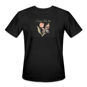 Spring Into Joy Tulip Butterfly - Men's Moisture Wicking Performance T-Shirt - black - Front - Jackson (183cm)