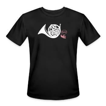 French Horn - Men's Moisture Wicking Performance T-Shirt - black - Front - Jackson (183cm)