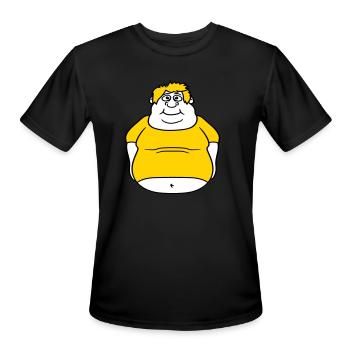 circle fat man clip art comic cartoon funny fat tr - Men's Moisture Wicking Performance T-Shirt - black - Front - Jackson (183cm)