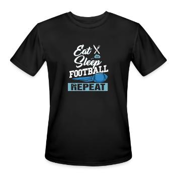 Eat Sleep Football Repeat Footballer Touchdown - Men's Moisture Wicking Performance T-Shirt - black - Front - Jackson (183cm)