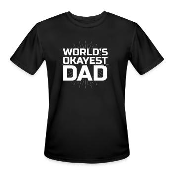 father man daddy son daughter parents child - Men's Moisture Wicking Performance T-Shirt - black - Front - Jackson (183cm)